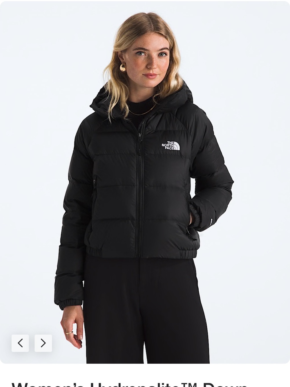 The North Face Womens Hydrenalite Down Hooded Black Puffer Jacket - Picture 4 of 8
